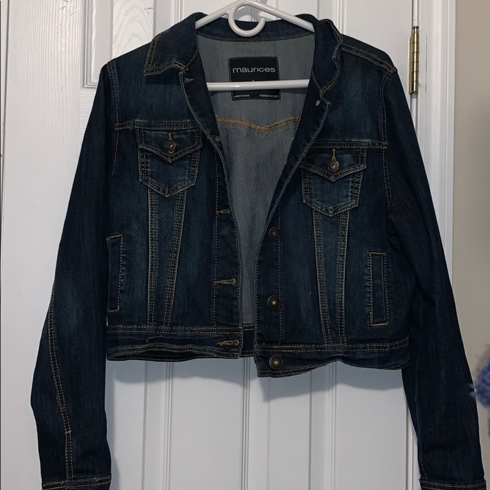 Traditional medium/dark wash denim jacket